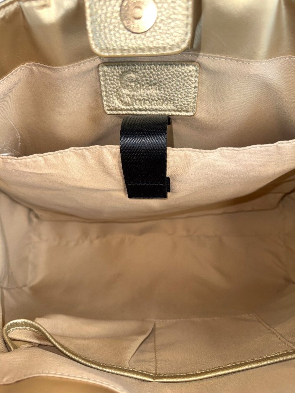 Sharif Global Generation Metallic Champagne Gold Puffer Sample Laptop Tote New - Picture 7 of 12